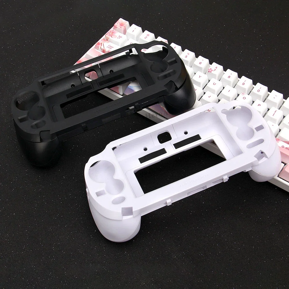 Console Gaming Hand - Schwarz-weißes mattiertes Handgriff-Joypad-Ständergehäuse mit L2 R2