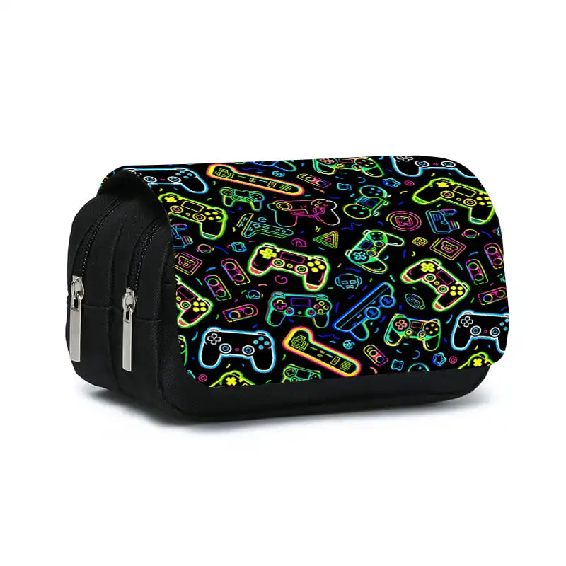Gaming Console For 10 Year Old - Neon Gaming-Konsole Doppel-Flip-Federmäppchen für Jungen und