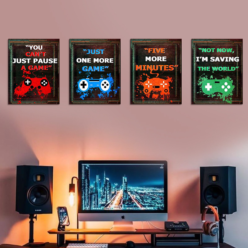 4PCS Kinder Gaming Zimmer Spie – Gaming Console Wallpaper Bewertung und Preis